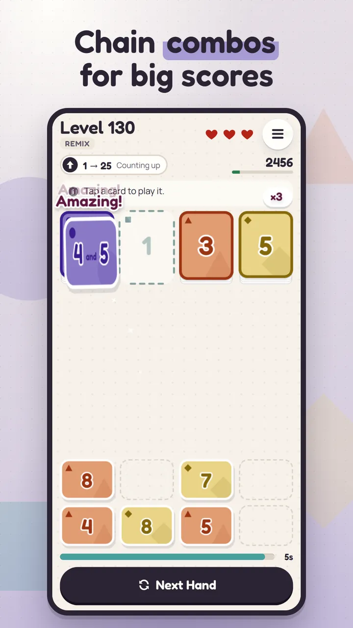 A combo of cards for a big score