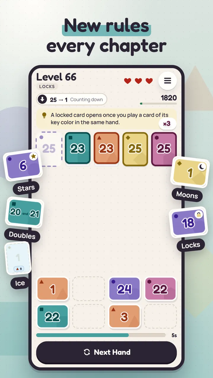A locks level with the chapter rule cards around it
